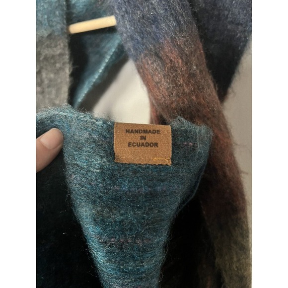 Terra Blue Brown Infinity Scarf Made In Ecuador - Picture 2 of 3